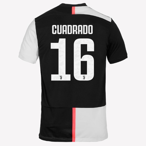 Maillot Football Juventus NO.16 Cuadredo Domicile 2019-20 Blanc Noir